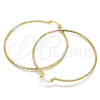 Argolla Grande 02.168.0037.1.60 Oro Laminado, Diamantado, Tres Tonos