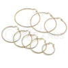 Argolla Grande 02.168.0037.1.60 Oro Laminado, Diamantado, Tres Tonos
