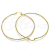 Argolla Extra Grande 02.168.0037.1.70 Oro Laminado, Diamantado, Tres Tonos