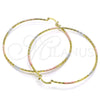 Argolla Extra Grande 02.168.0037.1.70 Oro Laminado, Diamantado, Tres Tonos