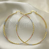 Argolla Extra Grande 02.168.0037.1.70 Oro Laminado, Diamantado, Tres Tonos