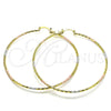Argolla Extra Grande 02.168.0037.1.70 Oro Laminado, Diamantado, Tres Tonos