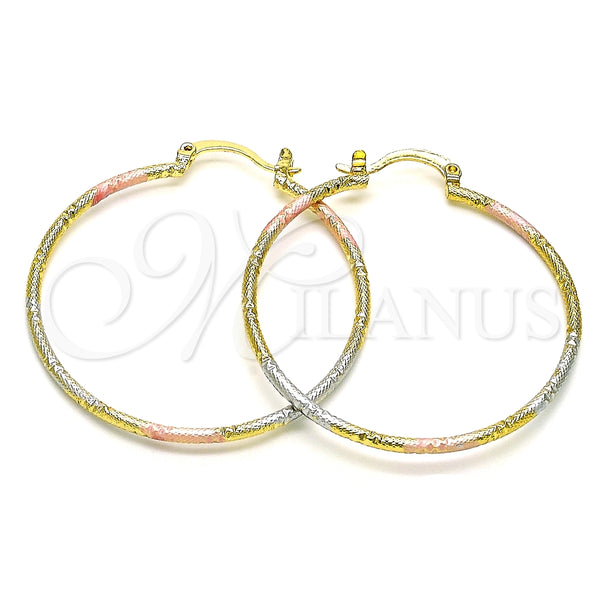 Argolla Mediana 02.168.0039.1.40 Oro Laminado, Diamantado, Tres Tonos