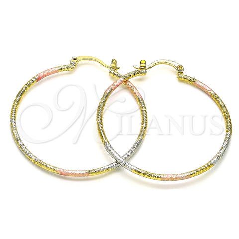 Argolla Mediana 02.168.0039.1.40 Oro Laminado, Diamantado, Tres Tonos