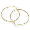 Argolla Grande 02.168.0039.1.60 Oro Laminado, Diamantado, Tres Tonos