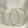 Argolla Grande 02.168.0039.1.60 Oro Laminado, Diamantado, Tres Tonos