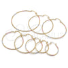 Argolla Grande 02.168.0039.1.60 Oro Laminado, Diamantado, Tres Tonos