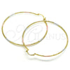 Argolla Extra Grande 02.168.0039.1.70 Oro Laminado, Diamantado, Tres Tonos