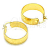 Argolla Pequeña 02.170.0399.25 Oro Laminado, Diseño de Llave Griega, Pulido, Tono Dorado