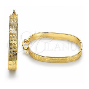 Argolla Pequeña 02.170.0404.25 Oro Laminado, Diseño de Llave Griega, Diamantado, Tono Dorado