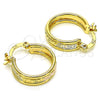 Argolla Pequeña 02.170.0408.15 Oro Laminado, Diseño de Llave Griega, Pulido, Tres Tonos