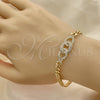 Pulsera Elegante 03.283.0275.07 Oro Laminado, Diseño de Miami Cubana, con Blanca Micro Pave, Pulido, Tono Dorado (05 MM Thickness, 8 Inches Length)