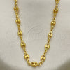 Gargantilla Basica 04.09.0185.20 Oro Laminado, Diseño de Puff Mariner, Pulido, Tono Dorado (04 MM Thickness, 20 Inches Length)
