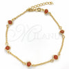 Pulsera Básica 03.02.0091.07 Oro Laminado, Diseño de Paperclip, con Onix Negro Goldstone Venturina, Pulido, Tono Dorado (01 MM Thickness, 7 Inches Length)