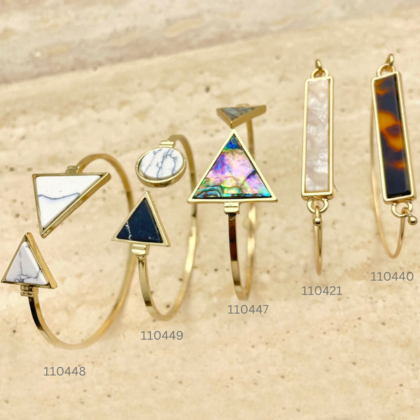 Kit Surtido de 20 Brazaletes con Piedra Natural de Oro Laminado al por mayor — SKU 151265