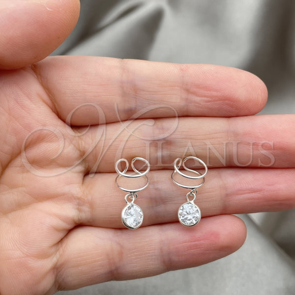 Earcuff 02.401.0077 Plata Rodinada, con Zirconia Cubica Blanca, Pulido, Tono Plateado