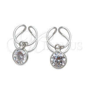 Earcuff 02.401.0077 Plata Rodinada, con Zirconia Cubica Blanca, Pulido, Tono Plateado