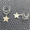 Earcuff 02.401.0078 Plata Rodinada, Diseño de Estrella, con Zirconia Cubica Blanca, Pulido, Tono Plateado