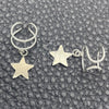 Earcuff 02.401.0078 Plata Rodinada, Diseño de Estrella, con Zirconia Cubica Blanca, Pulido, Tono Plateado
