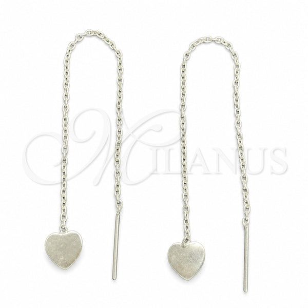 Arete Violador 02.401.0081 Plata Rodinada, Diseño de Corazón, Pulido, Tono Plateado
