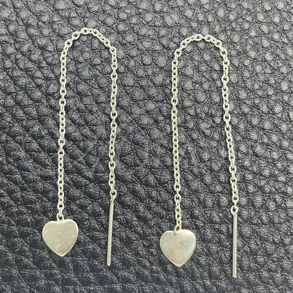 Arete Violador 02.401.0081 Plata Rodinada, Diseño de Corazón, Pulido, Tono Plateado