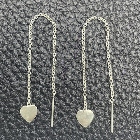 Arete Violador 02.401.0081 Plata Rodinada, Diseño de Corazón, Pulido, Tono Plateado