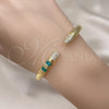 Aro Individual 07.341.0041 Oro Laminado, con Verde Zirconia Cubica and Blanca Micro Pave, Pulido, Tono Dorado (06 MM Thickness, One size fits all)
