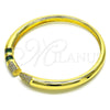 Aro Individual 07.341.0041 Oro Laminado, con Verde Zirconia Cubica and Blanca Micro Pave, Pulido, Tono Dorado (06 MM Thickness, One size fits all)