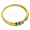 Aro Individual 07.341.0041 Oro Laminado, con Verde Zirconia Cubica and Blanca Micro Pave, Pulido, Tono Dorado (06 MM Thickness, One size fits all)