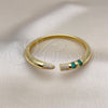 Aro Individual 07.341.0041 Oro Laminado, con Verde Zirconia Cubica and Blanca Micro Pave, Pulido, Tono Dorado (06 MM Thickness, One size fits all)