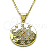 Dije Elegante 05.342.0157 Oro Laminado, Diseño de Elefante, con Blanca Micro Pave and Blanca Zirconia Cubica, Pulido, Tono Dorado
