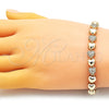 Pulsera Elegante 03.283.0278.07 Oro Laminado, Diseño de Corazón, con Blanca Micro Pave, Pulido, Tono Dorado (07 MM Thickness, 7 Inches Length)