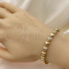 Pulsera Elegante 03.283.0278.07 Oro Laminado, Diseño de Corazón, con Blanca Micro Pave, Pulido, Tono Dorado (07 MM Thickness, 7 Inches Length)