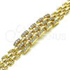 Pulsera Elegante 03.283.0285.08 Oro Laminado, con Micro Pave Blanca, Pulido, Tono Dorado (Grosor 10 MM, 8 Pulgadas de Largo)