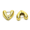 Argolla Huggie 02.213.0447 Oro Laminado, Diseño de Corazón, Pulido, Tono Dorado