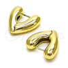 Argolla Huggie 02.213.0447 Oro Laminado, Diseño de Corazón, Pulido, Tono Dorado