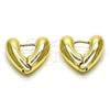 Argolla Huggie 02.213.0447 Oro Laminado, Diseño de Corazón, Pulido, Tono Dorado