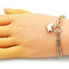 Pulsera Elegante 03.213.0209.07 Oro Laminado, Diseño de Corazón y Rolo, Pulido, Tono Dorado (07 MM Thickness, 7 Inches Length)