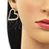 Arete Dormilona 02.213.0451 Oro Laminado, Diseño de Corazón, Pulido, Tono Dorado