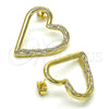 Arete Dormilona 02.213.0451 Oro Laminado, Diseño de Corazón, Pulido, Tono Dorado