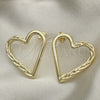 Arete Dormilona 02.213.0451 Oro Laminado, Diseño de Corazón, Pulido, Tono Dorado