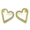 Arete Dormilona 02.213.0451 Oro Laminado, Diseño de Corazón, Pulido, Tono Dorado