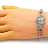 Pulsera Elegante 03.253.0085.07 Oro Laminado, Diseño de Guadalupe y Corazón, con Blanca Micro Pave, Pulido, Tres Tonos (06 MM Thickness, 7 Inches Length)