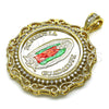 Dije Religioso 05.380.0162 Oro Laminado, Diseño de Guadalupe y Moneda Centenario, con Blanca Zirconia Cubica, Pulido, Tres Tonos