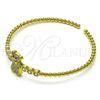 Aro Individual 07.341.0043 Oro Laminado, Diseño de Osito, con Blanca Zirconia Cubica and Blanca Micro Pave, Pulido, Tono Dorado (03 MM Thickness, One size fits all)