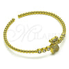 Aro Individual 07.341.0043 Oro Laminado, Diseño de Osito, con Blanca Zirconia Cubica and Blanca Micro Pave, Pulido, Tono Dorado (03 MM Thickness, One size fits all)