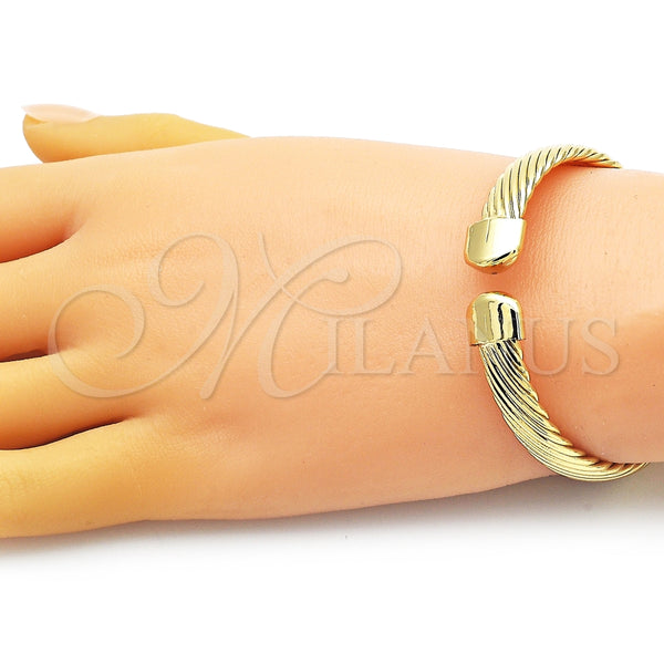 Aro Individual 07.341.0045 Oro Laminado, Diseño de Torcido, Diamantado, Tono Dorado (08 MM Thickness, One size fits all)