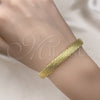 Aro Individual 07.341.0045 Oro Laminado, Diseño de Torcido, Diamantado, Tono Dorado (08 MM Thickness, One size fits all)
