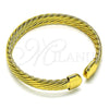 Aro Individual 07.341.0045 Oro Laminado, Diseño de Torcido, Diamantado, Tono Dorado (08 MM Thickness, One size fits all)