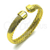 Aro Individual 07.341.0045 Oro Laminado, Diseño de Torcido, Diamantado, Tono Dorado (08 MM Thickness, One size fits all)